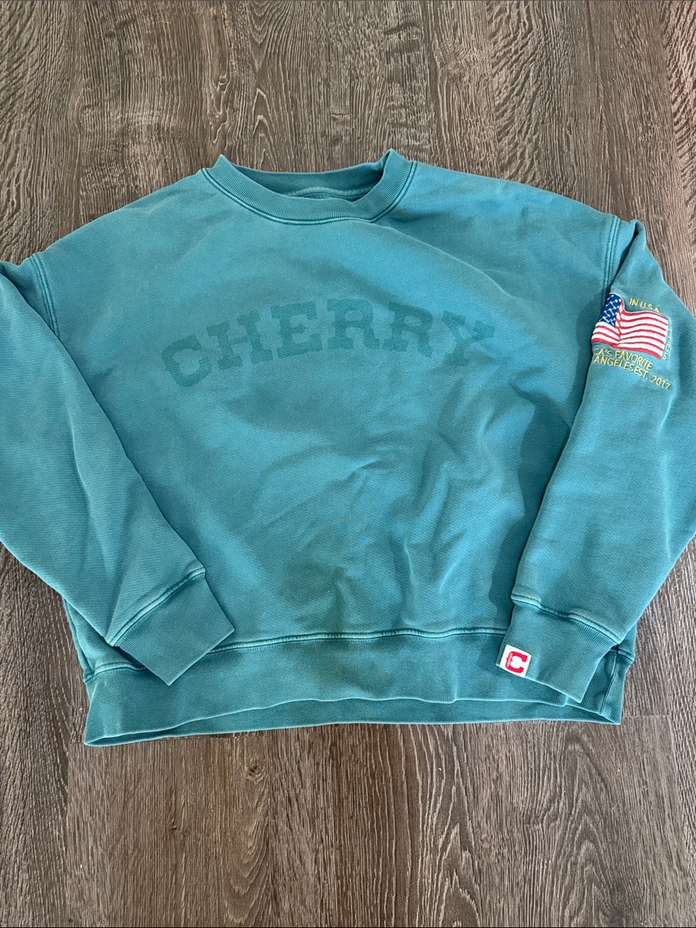 Cherry Crewneck Green Size Small